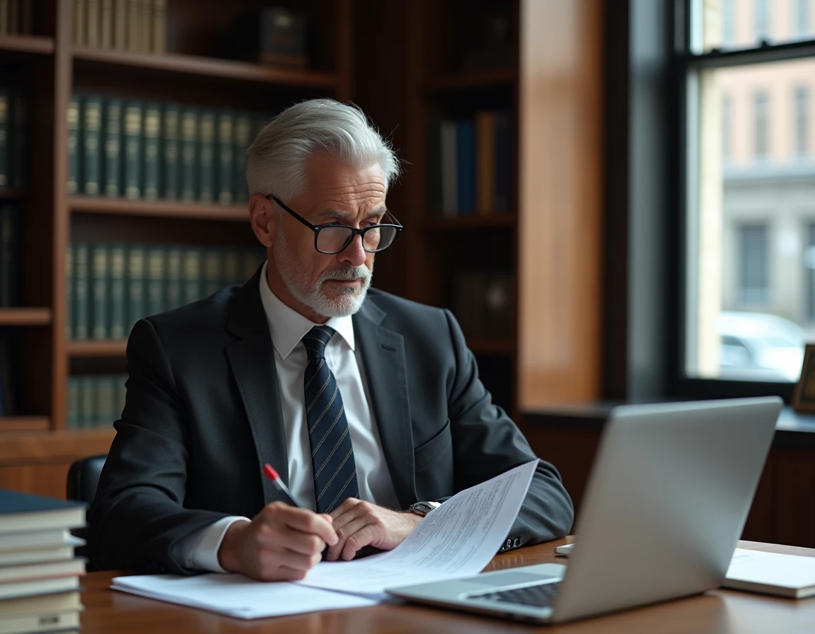 Avocat spécialisé en droit du travail consultant des documents juridiques relatifs à une procédure de licenciement pour faute grave et droits au chômage