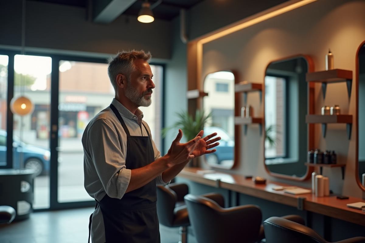 Coiffeur professionnel dans un salon moderne