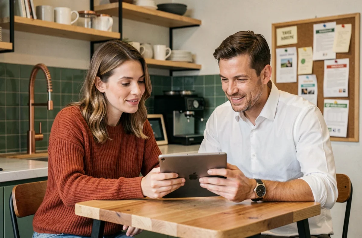 Deux collègues collaborant dans un espace de coworking convivial à Saint-Cloud