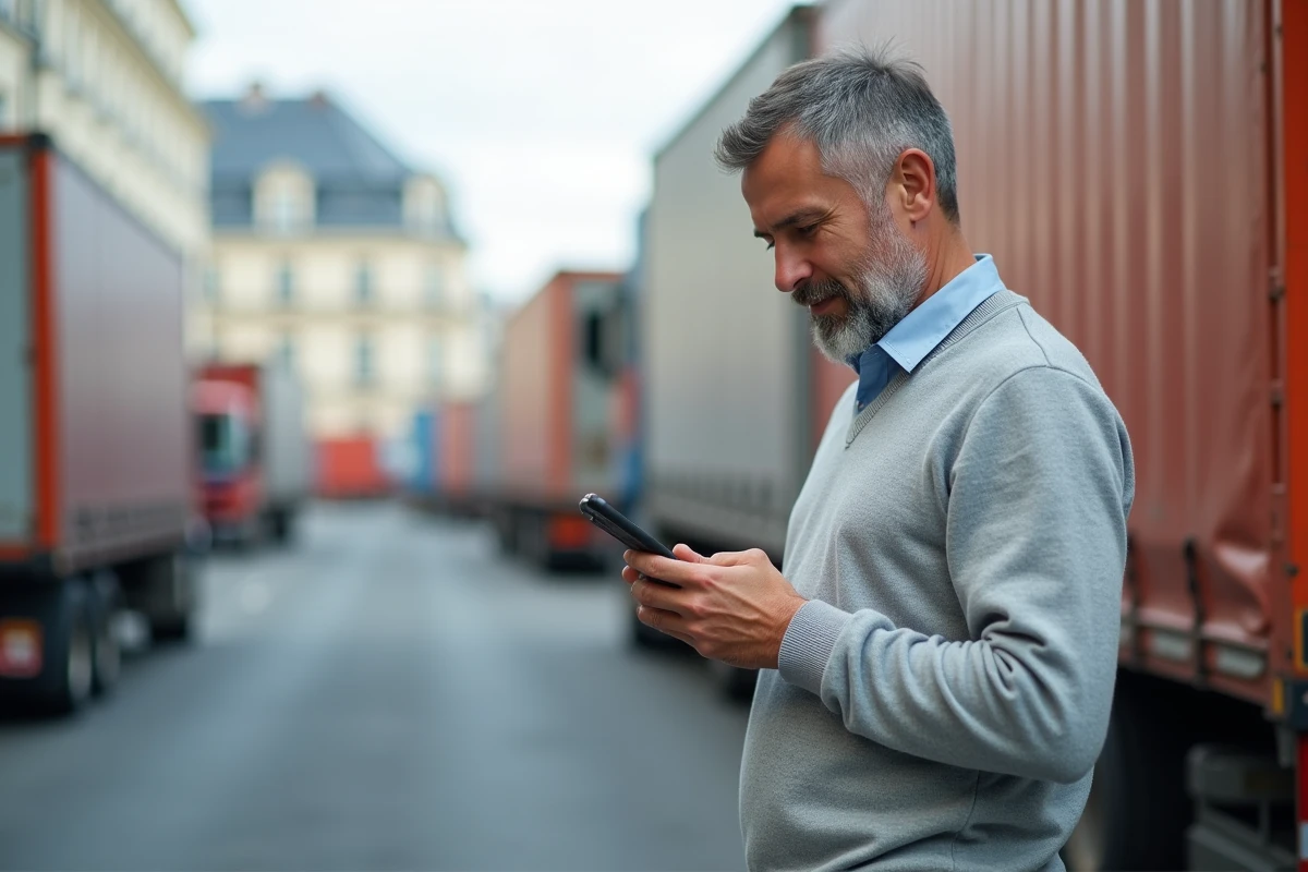 Gestionnaire logistique vérifiant un manifeste urbain à Paris