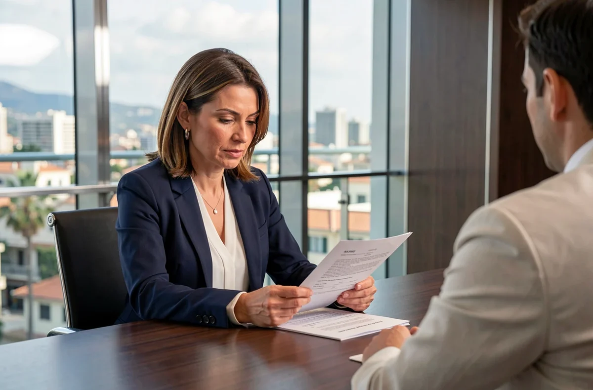 Consultante en recrutement de Michael Page Nice en entretien avec un candidat dans un bureau moderne